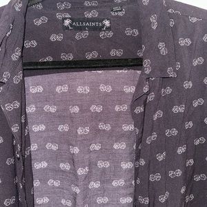 ALL SAINTS SIZE LARGE BUTTON UP DICE SHIRT